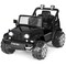 Black Plastic Kids Ride-On Jeep Car with Twin Motors, Remote and LED Lights
